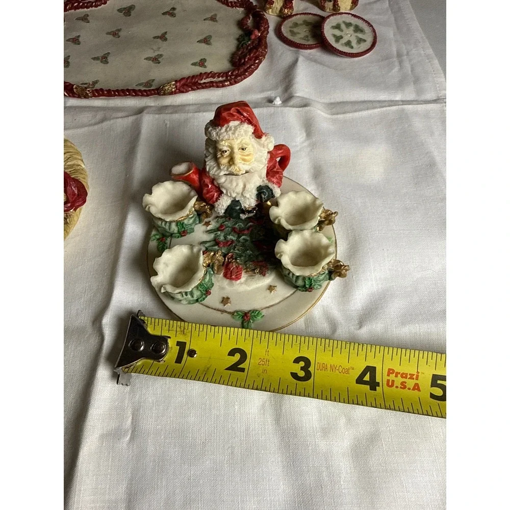 Wongs International Trading Inc Miniature Santa Claus Tea Set Holiday Decor 3pc